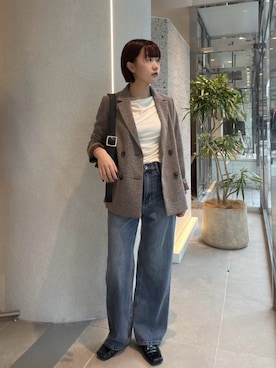 「NATURAL BEAUTY BASIC（ナチュラルビューティーベーシック）のアイテム（ショルダーバッグ）」を使った、Honokaさん（レディース・164cm）の秋コーディネート