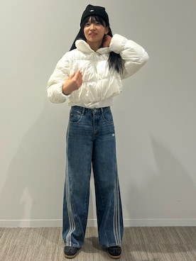 「adidas originals」｜「アイテム（ニットキャップ/ビーニー）」を使った、URさん（レディース・168cm）の秋コーディネート
