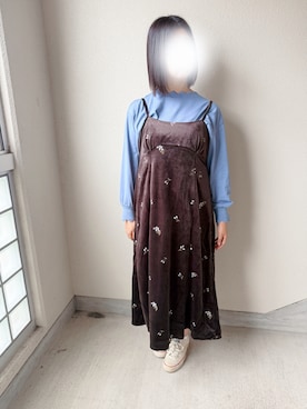 「アイテム（ジャンパースカート）」を使った、naono666さん（レディース・162cm）の秋コーディネート