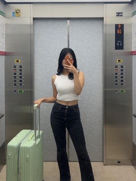 「ZARA（ザラ）のアイテム（タンクトップ）」を使った、rinco624さん（レディース・161cm）の秋コーディネート