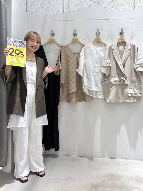 《リネンライクドライシリーズ》ルーズ切り替え5分袖Wジャケット　639027