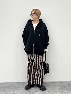 「アイテム（パーカー）」を使った、nozomi2lepsimさん（レディース・158cm・30代）の冬コーディネート