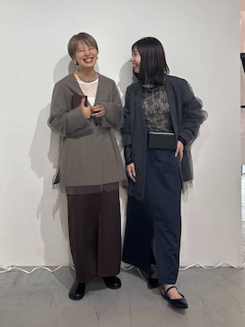 「リラックス」｜「アイテム（ノーカラージャケット）」を使った、nozomi2lepsimさん（レディース・158cm）の冬コーディネート