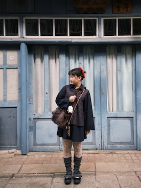 「GU（ジーユー）のアイテム（ワンピース/ドレス）」を使った、kilababy77さん（レディース・158cm）の冬コーディネート