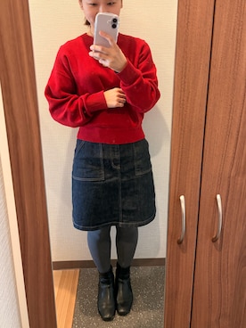 「アイテム（レッグウェア）」を使った、MIYUさん（レディース・153cm）の冬コーディネート