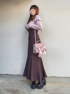 「Allamanda（アラマンダ）のアイテム（ニット/セーター）」を使った、🐰ㅤメ ｲ ﾒ ｲㅤ🐰さん（レディース・153cm）の冬コーディネート