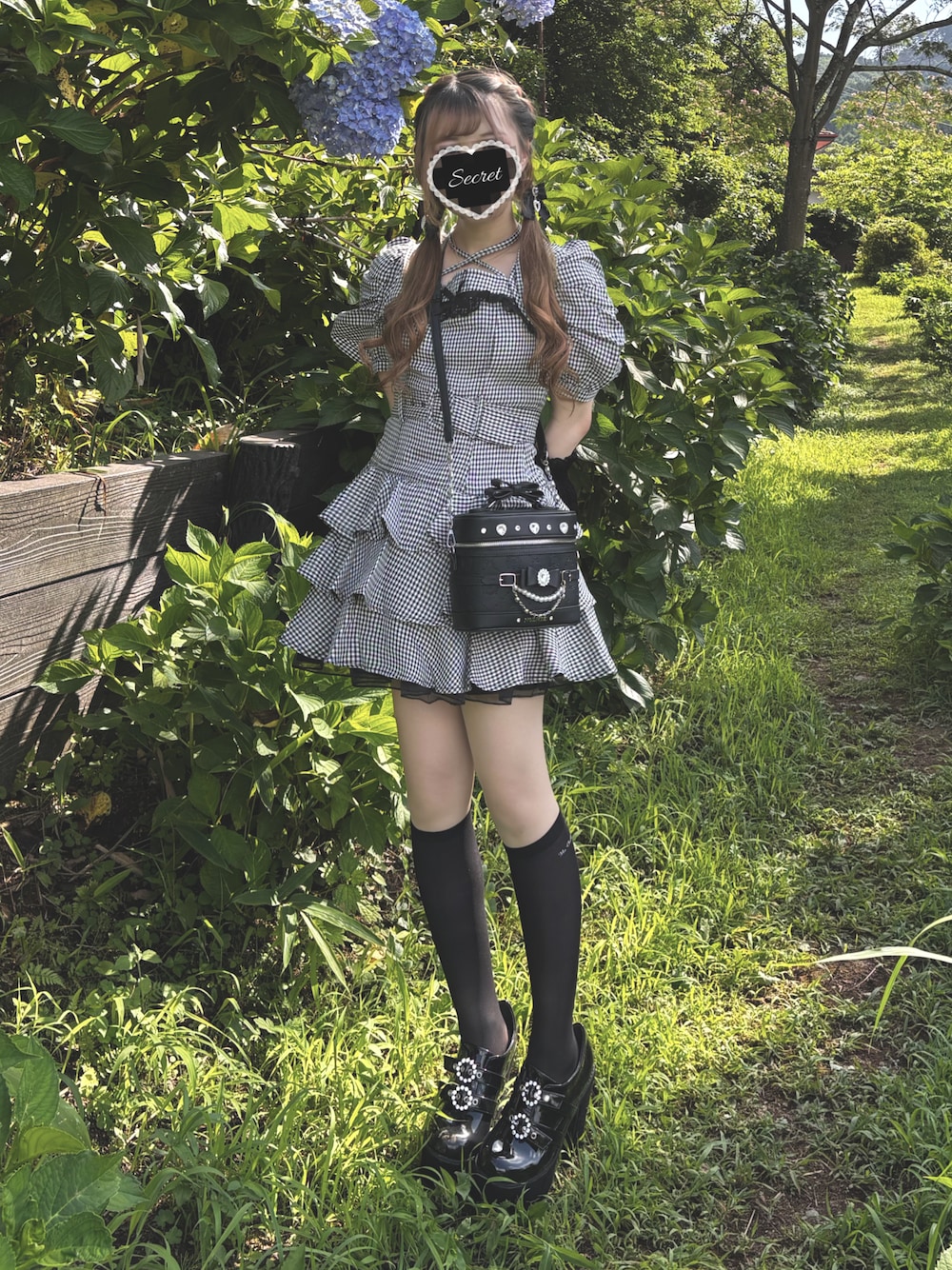 pium ティアードフリルミニワンピース ギンガムチェック pium