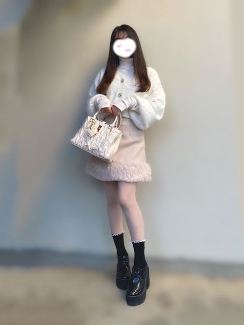 裾ファーハイウエストミニスカート（スカート）｜SAISON DE PAPILLON