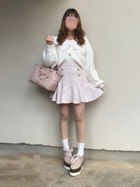 「フェザー」｜「アイテム（その他シューズ）」を使った、🐰ㅤメ ｲ ﾒ ｲㅤ🐰さん（レディース・153cm）の春コーディネート