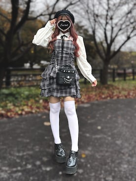 「アイテム（ハンチング/ベレー帽）」を使った、🐰ㅤメ ｲ ﾒ ｲㅤ🐰さん（レディース・154cm）の秋コーディネート