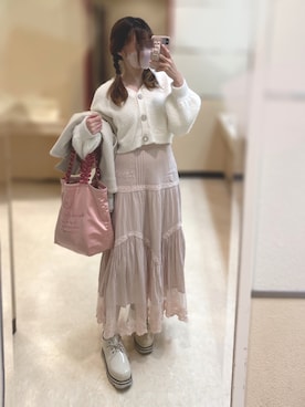 「フェザー」｜「アイテム（その他シューズ）」を使った、🐰ㅤメ ｲ ﾒ ｲㅤ🐰さん（レディース・153cm）の冬コーディネート