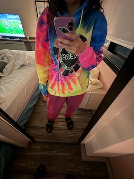 「アイテム（パンツ、レッド系）」を使った、🐸🐸たつきてぃー🧸さん（レディース・163cm）の冬コーディネート