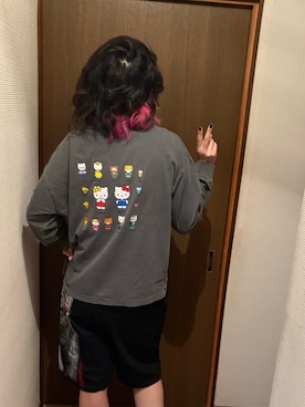 「Te chichi TERRASSE（テチチテラス）のアイテム（Tシャツ/カットソー、グレー系）」を使った、🐸🐸たつきてぃー🧸さん（レディース・162cm）の春コーディネート
