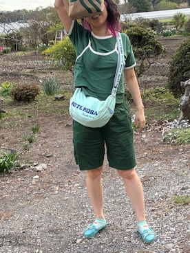 「ehka sopo（エヘカソポ）のアイテム」を使った、🐸🐸たつきてぃー🧸さん（レディース・163cm）の春コーディネート