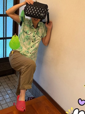 「アイテム（チノパンツ）」を使った、🐸🐸たつきてぃー🧸さん（レディース・162cm・30代）の夏コーディネート
