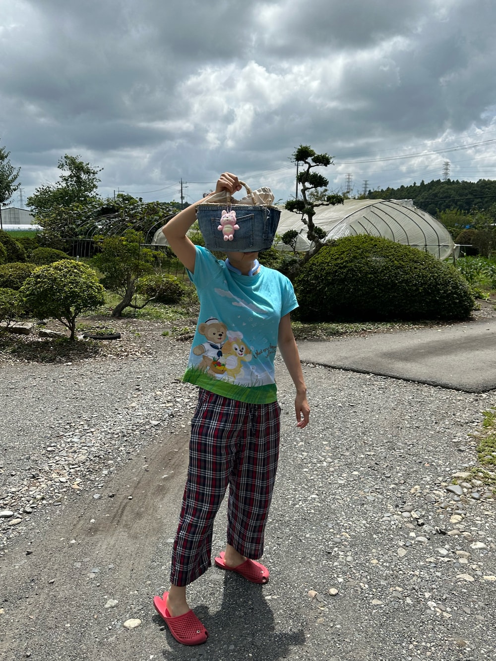 「夏セールで買いました、ラッキーカラーはネイビー、事務の人の休日、れんきゅー、日曜日のたつきてぃー、8月っ、14日っ、夏たつきてぃー、あたらしいやーつ」｜「Disneyのアイテム（Tシャツ/カットソー、ブルー系）」を使った、🐸🐸たつきてぃー🧸さん（レディース・163cm）の夏コーディネートの1枚目の写真