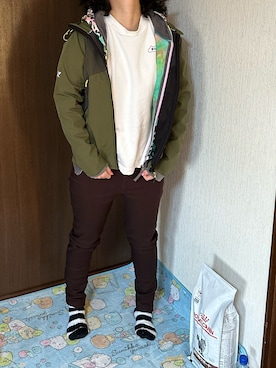 「ラッキーカラーは緑」｜🐸🐸たつきてぃー🧸さん（レディース・163cm）の冬コーディネート