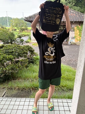 「しまむら（シマムラ）のアイテム（サンダル、グリーン系）」を使った、🐸🐸たつきてぃー🧸さん（レディース・162cm）の夏コーディネート