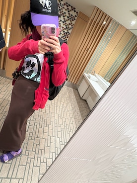 「UNIQLO（ユニクロ）のアイテム（スカート、ブラウン系）」を使った、🐸🐸たつきてぃー🧸さん（レディース・162cm）の夏コーディネート