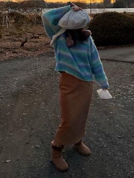 「DISCOAT（ディスコート）のアイテム」を使った、🐸🐸たつきてぃー🧸さん（レディース・163cm）の冬コーディネート