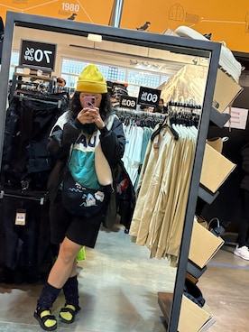 「アイテム（レッグウォーマー）」を使った、🐸🐸たつきてぃー🧸さん（レディース・163cm）の冬コーディネート