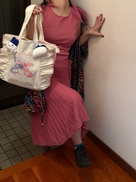 「Disney（ディズニー）のアイテム」を使った、🐸🐸たつきてぃー🧸さん（レディース・162cm）の夏コーディネート