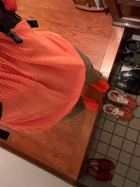 「NEW BALANCE（ニューバランス）のNew Balance ニューバランス U327WRH(D) U327W U327WRH ORANGE(RH)（スニーカー、オレンジ系）」を使った、🐸🐸たつきてぃー🧸さん（レディース・162cm）の夏コーディネート