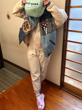 「Honeys（ハニーズ）のアイテム」を使った、🐸🐸たつきてぃー🧸さん（レディース・163cm）の春コーディネート