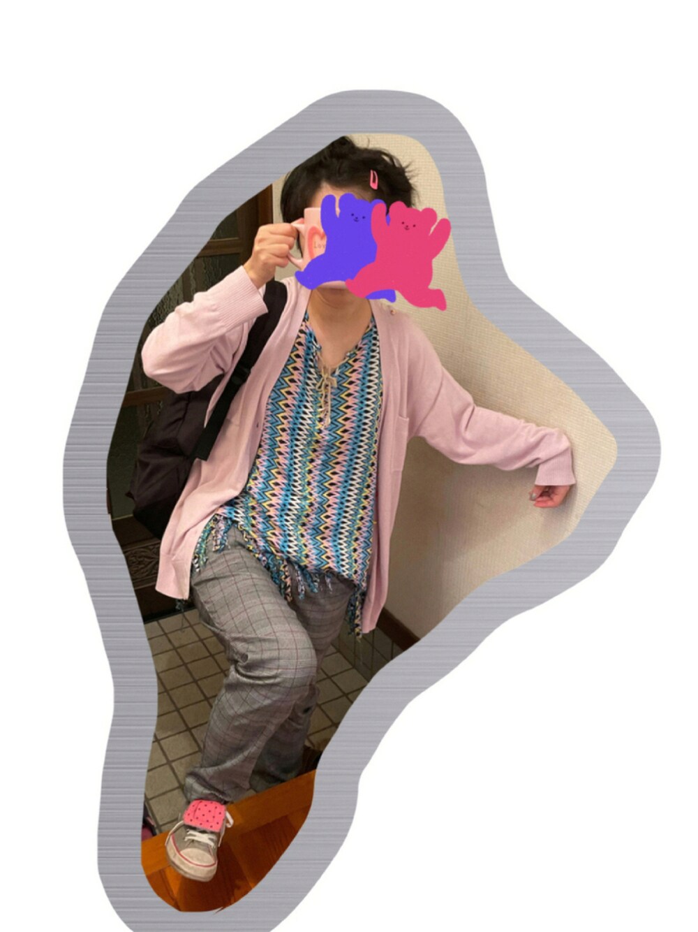 「ラッキーカラーはピンク、ラッキーカラーはグレー、事務の人、ノースリーブ、8月っ、23日っ、月曜日のたつきてぃー」｜「エルロデオのアイテム（タンクトップ、その他）」を使った、🐸🐸たつきてぃー🧸さん（レディース・162cm）の夏コーディネートの1枚目の写真