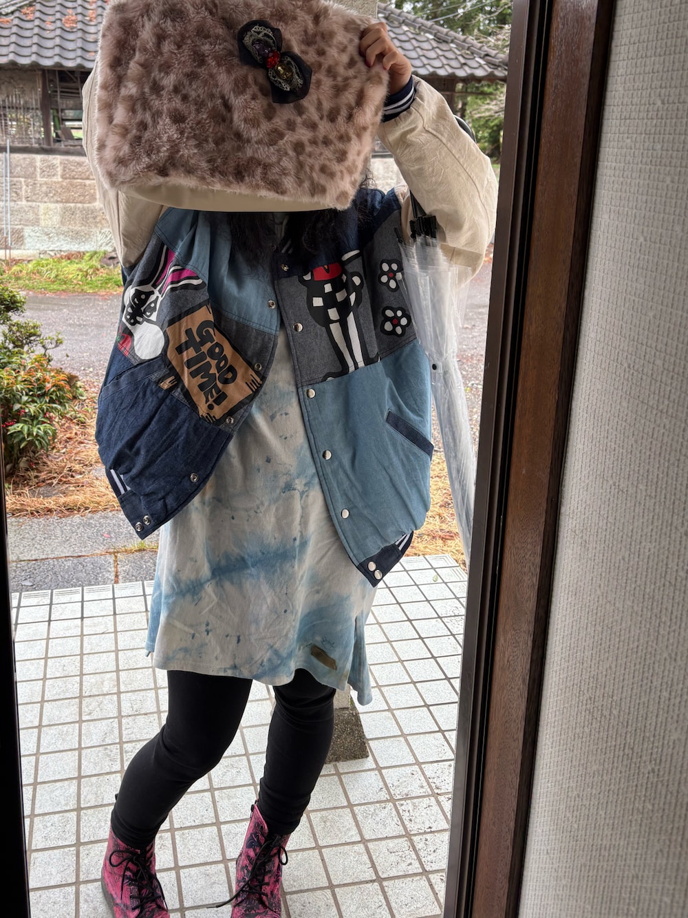 「ラッキーカラーは藍色、ラッキーカラーはピンク、事務の人の休日、土曜日のたつきてぃー、春たつきてぃー、3月っ、29日っ、ワンピース、キルティング」｜「no brandのアイテム（ブーツ、ピンク系）」を使った、🐸🐸たつきてぃー🧸さん（レディース・163cm）の春コーディネートの1枚目の写真