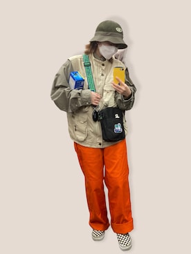 「FR2（エフアールツー）のアイテム（バッグ）」を使った、MATSUさん（レディース・153cm）の春コーディネート