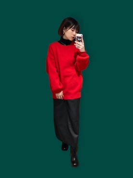 「COCO DEAL（ココディール）のアイテム（ブーツ）」を使った、MATSUさん（レディース・153cm）の冬コーディネート