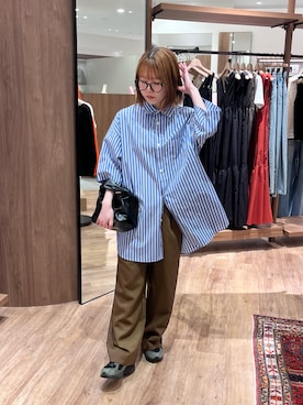 「JJJJound（ジョウンド）のアイテム」を使った、MATSUさん（レディース・153cm）の夏コーディネート