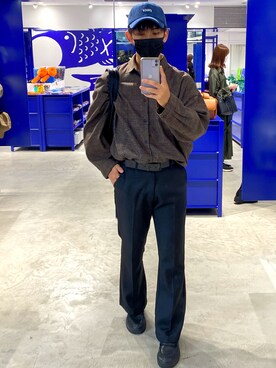 「Adoon plain（アドーンプレーン）のアイテム（パンツ）」を使った、けんじゃーさん（メンズ・169cm・20代）の秋コーディネート