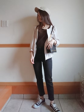 「Simplicite（サンプリシテ）のアイテム（ブルゾン）」を使った、kiさん（レディース・160cm）の秋コーディネート