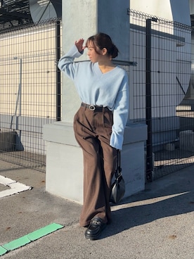 「アイテム（ローファー）」を使った、さいさん（レディース・160cm・20代）の秋コーディネート