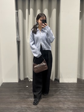 C6862 ジップカーディガン×スカートコーデ ジップニットカーディガンでつくる上品キレイめコーデ | m-i-d | M