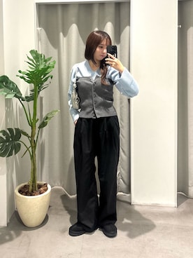 「アイテム（スリッポン）」を使った、さいさん（レディース・160cm）の秋コーディネート