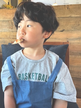 「green label relaxing（グリーンレーベルリラクシング）のアイテム（オールインワン・サロペット）」を使った、sskk11さん（キッズ・110cm）の夏コーディネート