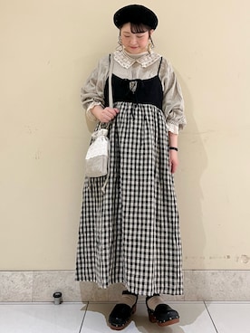 「kazumiコラボ」｜「アイテム（アクセサリー）」を使った、satomiさん（レディース・152cm）の冬コーディネート