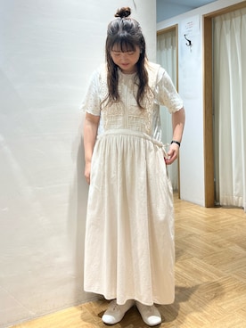 「オールホワイト」｜「アイテム（その他）」を使った、satomiさん（レディース・152cm）の夏コーディネート