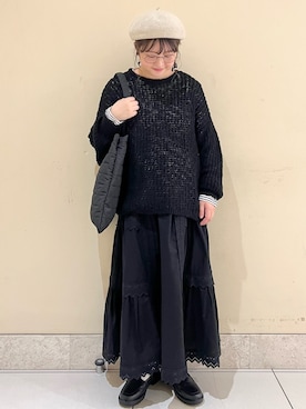 「ボーダーTシャツ」｜「アイテム（その他）」を使った、satomiさん（レディース・152cm）の秋コーディネート