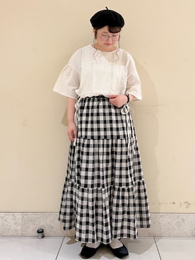 「アイテム（バレエシューズ）」を使った、satomiさん（レディース・152cm）の夏コーディネート