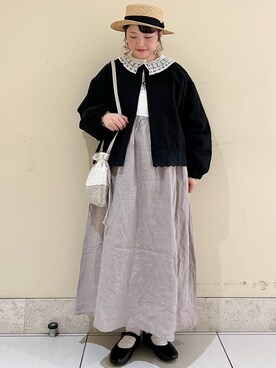 「kazumiコラボ」｜「アイテム（ジャケット/アウター）」を使った、satomiさん（レディース・152cm）の冬コーディネート