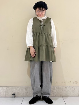 「レースアップシューズ」｜「アイテム（その他）」を使った、satomiさん（レディース・152cm）の秋コーディネート