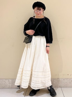 「kazumiコラボ」｜「アイテム（ハンチング/ベレー帽）」を使った、satomiさん（レディース・152cm）の夏コーディネート