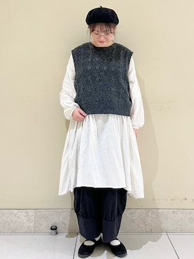 「秋冬コーデ」｜「アイテム（チュニック）」を使った、satomiさん（レディース・152cm）の秋コーディネート