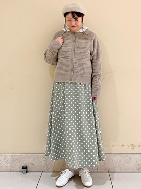 「レースブラウス」｜「アイテム（その他）」を使った、satomiさん（レディース・152cm）の冬コーディネート
