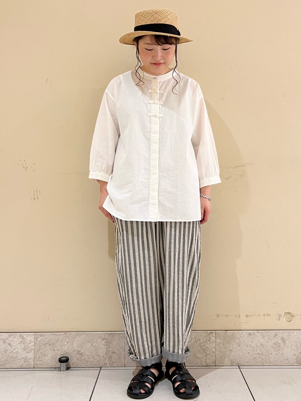 なお★新品★サマンサモスモス★sm2★チャイナ釦*七分袖*ブラウス SM2 - 新品☆サマンサモスモス☆sm2☆チャイナ釦*七分袖*ブラウスの