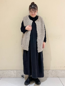 「TSUHARU by Samansa Mos2（ツハルバイサマンサモスモス）のアイテム（ベスト）」を使った、satomiさん（レディース・152cm）の秋コーディネート